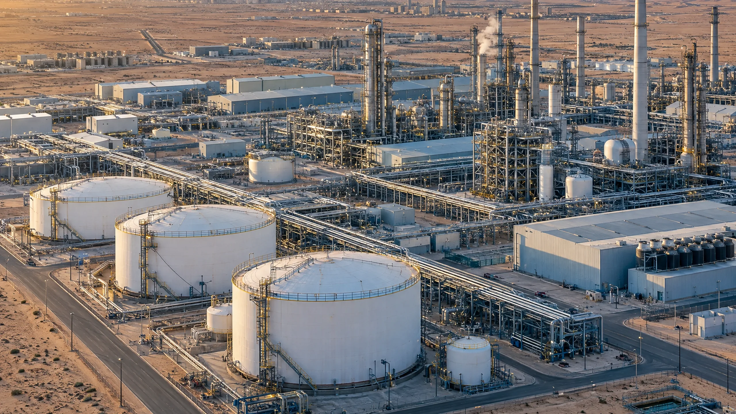 Refinery outside Riyadh at sunrise